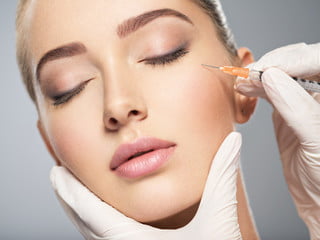 Close up of Female Getting dermal fillers Treatment | Aesthetic Arts Medical Spa and Wellness in Great Neck, NY